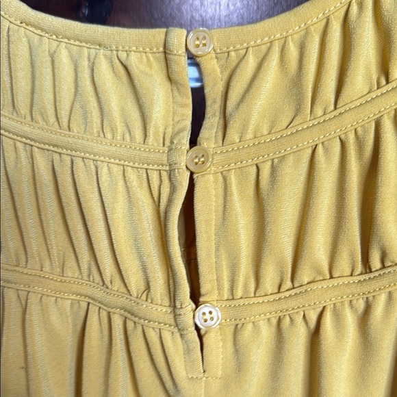 Ann Taylor Factory Yellow Ruched long sleeve Blouse Soze XL Womens work business - Picture 6 of 6